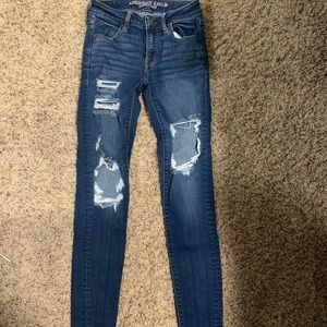 American Eagle super stretch jeans with distress